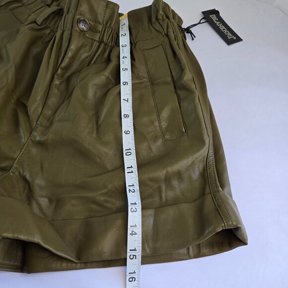 BLANKNYC  Women's Vegan Leather Elastic Waistband Cuffed Shorts Sz 29 Green - Picture 8 of 11